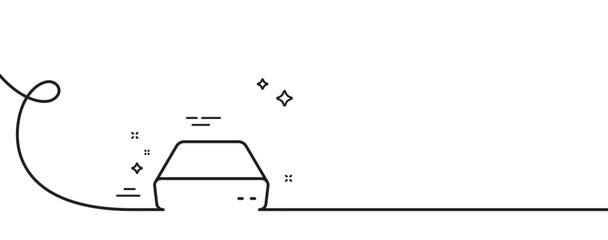Poster - mini pc line icon. continuous one line with curl. small computer device sign. mini pc single outline