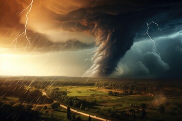 Poster - A huge tornado in nature.