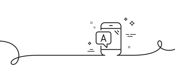 Poster - ab testing line icon. continuous one line with curl. ui phone test sign. ab testing single outline r