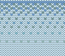 Seamless knitted texture with a pattern in cool colors.