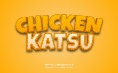 Poster - chicken katsu 3d editable text style effect
