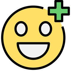Wall Mural - positive thinking filled outline style icon