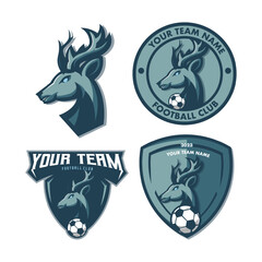 Wall Mural - Deer Mascot for a Football Team Logo. Illustration Vector Set