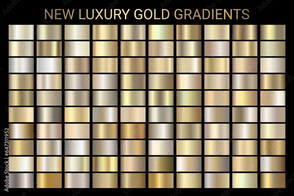 Gold Gradient Rgb Numbers Gold gradients set vector Stock Vector | Adobe Stock