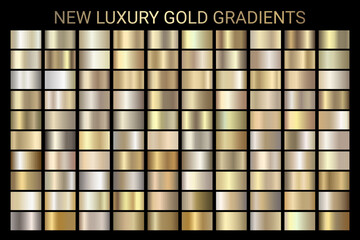 Wall Mural - gold gradients set vector