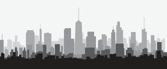 Wall Mural - Modern City Skyline on white background. Real estate business concept.