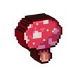 Isometric Pixel art 3d of red mushroom for items asset. simple 3d of red mushroom fungus on pixelated style.8bits perfect for game asset or design asset element for your game design asset.