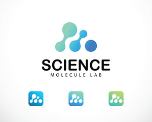 Fototapete - molecule logo creative science lab design concept mountain tech connect network biology icon design
