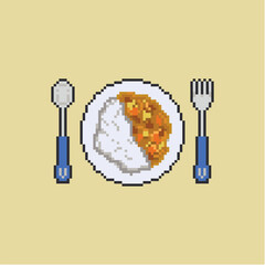 Curry Rice Pixel Art