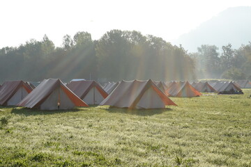 tent in the countryside