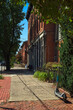 A shady street in German Village, an old neighborhood just south of downtown Columbus, Ohio