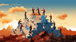 © Kiss - Successful team building illustration graphic