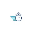 © sljubisa - Clock movement icon. Time clock logo fast service stopwatch