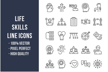 Canvas Print - Life Skills Line Icons