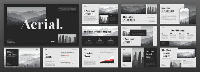 Wall Mural - business powerpoint presentation template. modern keynote presentation background, brochure cover de