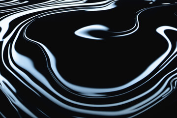 Poster - fluid black liquid flow, abstract art design..