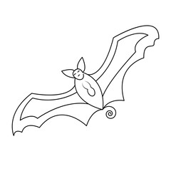 Wall Mural - Continuous one line  bat drawing vector art illustration