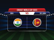 India Vs Sri Lanka Match Concept, ICC Men's Cricket World Cup 2023, Stadium Background