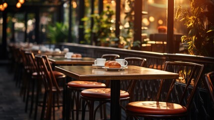 Canvas Print - Coffee shop blur background with bokeh