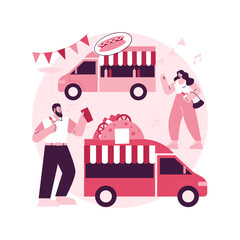 Poster - food festival abstract concept vector illustration. street food festival, local restaurant network, 