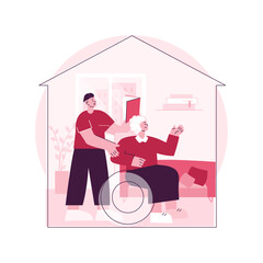 Poster - Elderly care abstract concept vector illustration. Elderly people medical care, home nursing for seniors, geriatric healthcare service, live in assistance, retiree companion abstract metaphor.