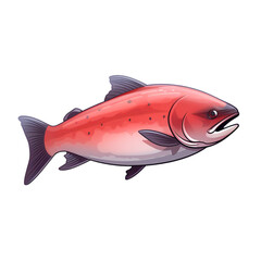 Wall Mural - A vibrant red and black fish swimming in an aquarium