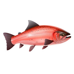 Wall Mural - A vibrant red fish with distinctive black spots swimming gracefully