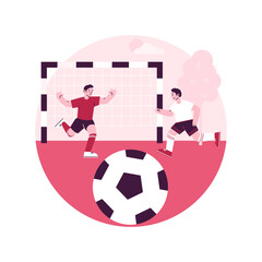 Poster - soccer camp abstract concept vector illustration. football summer vacation, day camp, soccer academy