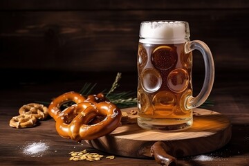 Oktoberfest Beer Festival Concept. Oktoberfest Beer Festival Background. Oktoberfest Beer Festival Theme. Generative Ai.