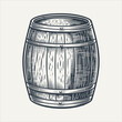 Wooden barrel. Vintage woodcut engraving style vector illustration.