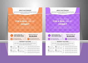 Real State Business Flyer Design, Home Selling Advertisement, Real Estate Trifold Brochure design, Advertising Marketing Leaflet Presentation Layout Vector Print