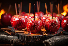Red Candy Apples, Dessert, Fall Harvest Food, Halloween, Thanksgiving