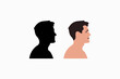 © beryl.std - Side view man face design vector silhouette