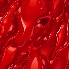 Red Slime Creative Abstract Photorealistic Texture. Screen Wallpaper. Digiral Art. Abstract Bright Surface Square Background. Ai Generated Vibrant Texture Pattern.