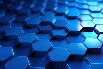Poster - Blue hexagon. Generate Ai