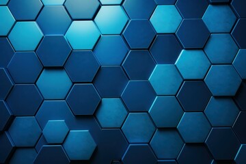 Wall Mural - Geometric Blue hexagon. Generate Ai