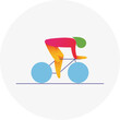 Cycling track competition icon. Colorful sport sign.