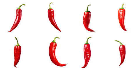 Sticker - Png Set Fresh red pepper on transparent background Nourishing veggie and nutrients