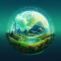 green renewable energy and clean technology concept