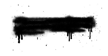 Black color spray paint or graffiti design element on the white wall background.