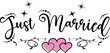 just married with heart vector file for t shirt and banner design 