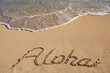 © Designpics - Aloha Written In The Sand Of A Hawaiian Beach