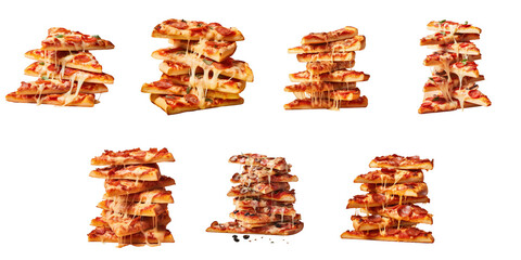 Poster - Png Set Pile of pizza pieces against transparent background