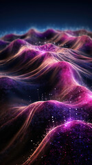 Poster - Futuristic big data visualization wave blue and purple background