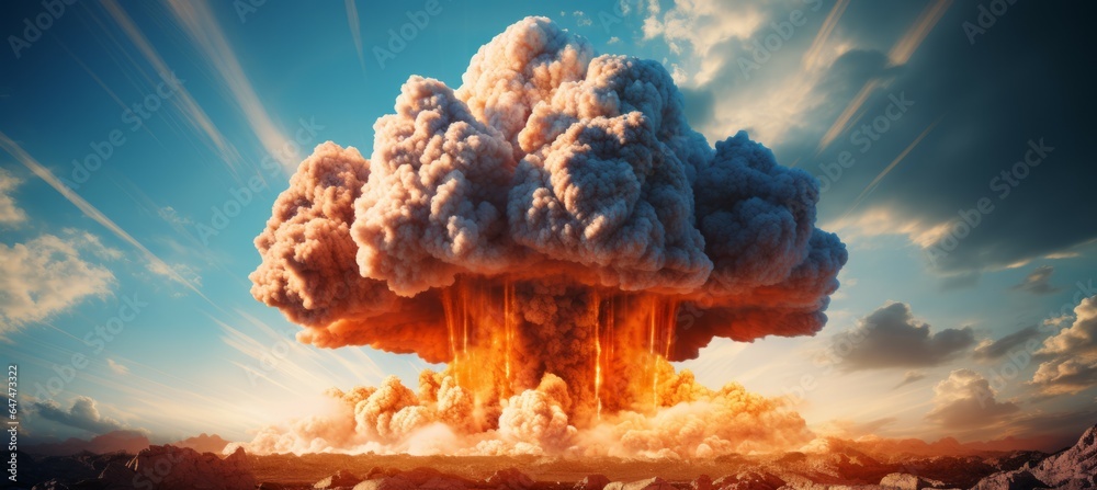 Radioactive Bomp Nuclear radioactive bomb explosion. Generative AI technology. Stock ...