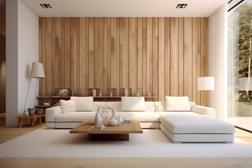 Wall Mural - Modern Livingroom - woodn pattern