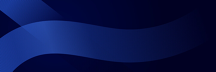 Poster - abstract green blue background with glowing lines for business