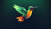 Colorful Unique Hummingbirds Logo Design Template