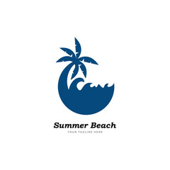 Wall Mural - summer beach logo vector illustration
