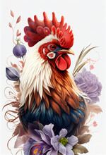 AI Generated Illustration Of Chicken